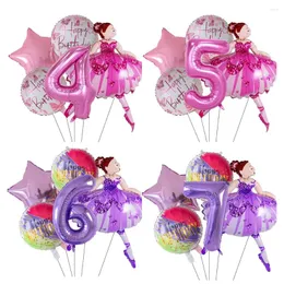 Party Decoration 1Set 110 80cm Sparkles Ballerina Ballet Dancer Foil Helium Balloons Girl's Happy Birthday Decorations Globos Supplies