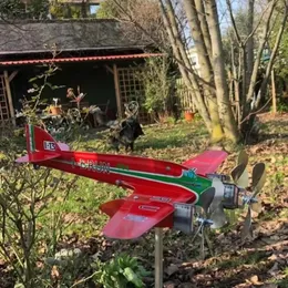 Gartendekorationen, Gartendekoration, Metall-Flugzeug-Wetterfahne, Outdoor-Garten, Flugzeug-Wetterfahne, Plug-Dekor, Windspiel, Dach-Plug-in 231120