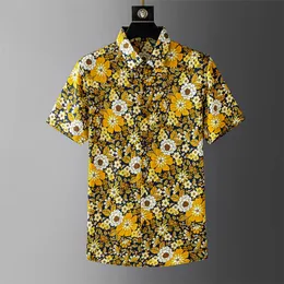 Sommer Blumenhemd Männer Kurzarm Business Casual Dress Shirts Hawaiian Beach Holiday Shirt Streetwear Social Men Clothing