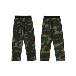 Designer Clothing Pant Rhude pocket camouflage overalls drawstring button pants bibber personalized casual fashion Streetwear Jogger Trousers rock