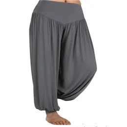 Yogakvinnor är supermjuk yoga pilates byxor harem hippie palazzo brett ben långa lösa baggy byxor