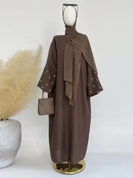 Plus size Dresses Moon Embroidery Abaya Thin Linen Effect Fabric Batwing Sleeves Kimono Muslim Women Dubai Islamic Clothing Hijab Robe Ramadan 231121