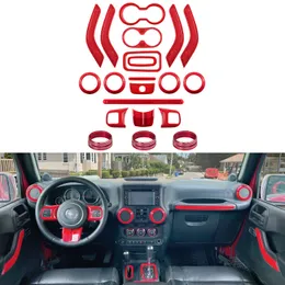 Guarnição do console central do volante, botões de mudança de marcha quadro saída de ar capa adequada para jeep wrangler jk jku 2011-2018 24 portas