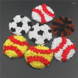 Saç Aksesuarları 10 PCS 2.5 "Şifon Gül Beyzbol Voleybol Futbol Basketbol Yamaları Çocuklar İçin Bant Giysileri Dikiş