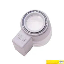 White Cylinder Magnifier Portable Loupe Microscope with Scale Adjustable Single Focus Height Clear Magnifiers Magnifying Glass