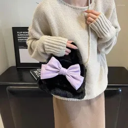 حقائب الخصر لؤلؤة سلسلة bowknot plush crossbody حقيبة حلوة هاراجوكو حقيبة اليد لوليتا JK الكتف السيدات