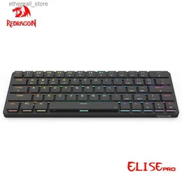 키보드 Redragon Elise Pro K624P RGB Super Slim Mechanical Gaming Keyboard USB 지원 Bluetooth Wireless 2.4G 63 Keys Compute PC Q231121