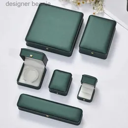 Jewelry Stand Dark Green Leather Wedding Ring Pendant Bracelet Collect Box Organizer Storage Case Gift Jewelry Tray Packaging Box WholesaleL231121