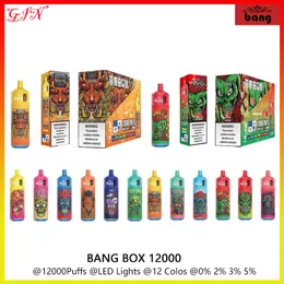 Bang Box Puff 12000 12K Puffs Einweg-Vape Authentic Elf Box Vapers Mesh Coil wiederaufladbare elektronische Zigaretten 0% 2% 3% 5% 12 Geschmacksrichtungen Pen-System