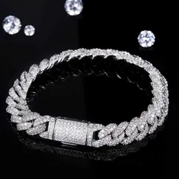 Good Quality and Price of 925 Sterling Silver Iced Out Moissanite Cuban Chain Bracelet for Unisex