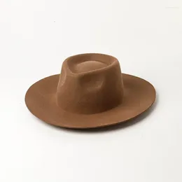 Basker klassiska zephyr rancher kvinna man vinter höst ull filt hatt unisex vuxen rowan fedora mode damer jazz topp hattar