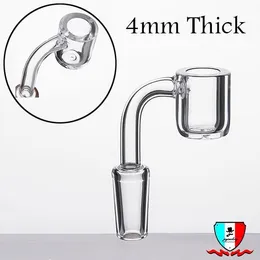 4mm Thick flat top Quartz Banger Nail 19mm 14mm 10mm MaleFemale polished joint flat bowl for glass bong dab rigs