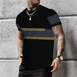 Männer T Shirts Gestreiftes Hemd T-shirt Vintage Kurzarm Plaid Tees Tops 2023 Casual Streetwear Übergroßen Mode Sweatshirt Männer kleidung