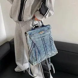 Sacs d'école rétro Denim sac à dos pour femmes en 2023 Cool déplacements portables sacs à dos casual Vintage épicé fille livre hiver