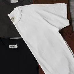Herr tshirts sommar 210 g amerikansk retro kort ärm Oneck Solid Color Tshirt Fashion 100 Slub Cotton Washed Heavyweight Casual Tops 230420