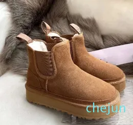 Chesut Black Designer Windtight Flat Snow Boot Winter Comfprt Bootie Putdoor Fashion Sneakers