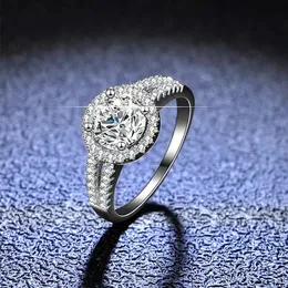 Wedding Rings AETEEY Real Diamond Ring Round V Shaped Pure S925 Sterling Silver for Women Fine Jewelry 231120