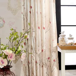Curtain Custom Drapes High-grade Cotton Living Room Bedroom Blackout Curtains For Fabric Pastoral Printed Floral Linen