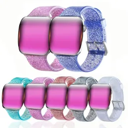 Smart Straps For Apple Watch 38mm 42mm Transparent Shiny Glitter Silicone Replacement Bands Bracelet with Connector for iWatch ZZ