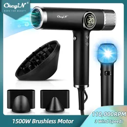 Hair Straighteners CkeyiN 1500W Dryer Brushless DC Motor Blow Low Noise Styling Tool with 3 Wind Speed 4 Temperatures LCD Display 231121