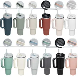 Mugs 40oz Mug With Handle Cafe Insulated Tumbler Straw Stainless Steel Coffee Termos Cup InCar Vacuum Flasks Portable Water Bottle Z0420