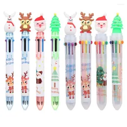 6/10Colors Cute Pen Santa Claus Xmas Cartoon Noel Deer Ballpoint Merry Christmas Gifts Stationery School Office Supply