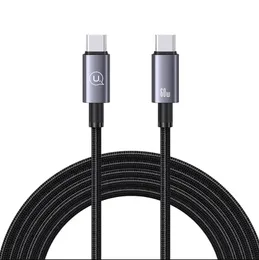 USAMS Type C to Type-C PD 100W 60W Cable Aluminy Aluminy Cable Fast Charging Cable for Mobile Huawei Xiaomi Samsung 15