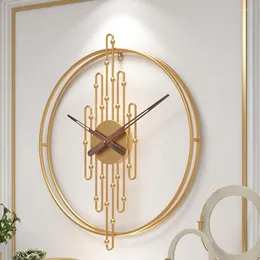 Orologi da parete Orologio nordico minimalista Design moderno Meccanismo silenzioso dorato Estetica creativa Horloge Living Room Decor