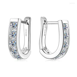 스터드 이어링 EMO-265 LEFEI 패션 컬러 D 클래식 Moissanite Luxury Shape u for Women Real S925 Sterling Silver Party Charm Jewelry