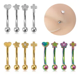 Stål ögonbryn piercing böjd skivstång bananring snugla daith spiral mag labret studörhängen brosk tragus smycken 16g