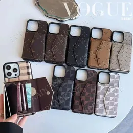 Beautiful iPhone Phone Cases 15 14 Pro Max Luxury LU Card Slot Purse High Quality 18 17 16 15Pro 14pro 13pro 12pro 13 12 11 X Case with Logo Box Packing Man Woman