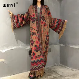 Wełniane mieszanki Winyi Winty Autumn Catwalk Płaszcz dla kobiet modny druk mody luksusowy Luksusowy długi płaszcz grube długa kurtka 231120