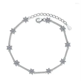 Моссанитовые браслеты серебряного браслета с десятью бриллиантами и шестиконечным звездным украшениями Fawn22257M
