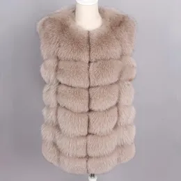 Pelliccia sintetica da donna Maomaokong 2023 vero cappotto da donna invernale naturale gilet corto Silm giacca di lusso 231121