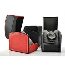 Titta på lådor Fall Luxury Black Leather Watch Boxes Wristwatch Gift Packaging Watches Case Vintge Storage Holder Watch Box Display Stand Partihandel 231120