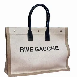 Designer Bag Rive Gauche Tote Bag Women Man Shoulder Bag Canvas Pietot Bag Shopping Luxury Fashion Tote Bag Black Large Handväskor Matchande par Beige/Black Tote