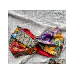 Банданас Durag Дизайнер шелковой эластичный повязки для женщин 2022 прибытие роскошные девушки цветочные цветы бабочки для волос