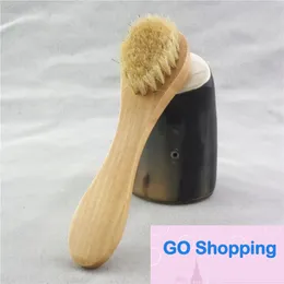 Top Face Cleansing Wooden Spa Brush for Facial Exfoliation Natural Bristles Cleaning Brushes Dry Brushing Scrubbing with Wood Handle