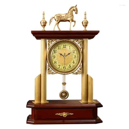 Table Clocks European-Style Copper Clock Win Instant Success Decoration Brass Ornament Personalized Creative Chinese Style Desk