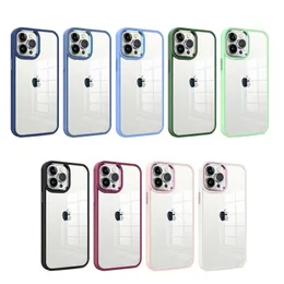 Transparent Clear Rugged Hybrid Acrylic Phone Cases For Iphone 7 8 X XR XS 11 12 mini 13 Pro 14 Pro Max Samsung S21 S22 plus S23 Ultra Metal Shockproof Covers