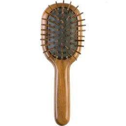 Hair Brushes Pocket air cushion massage brush women flat hair brush with straight bristle massage comb green sandalwood 231121