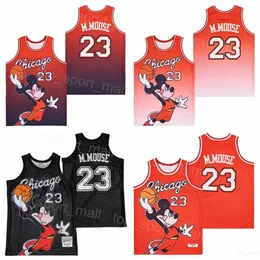 Moive Basketball Goat 23 Mouse Jerseys Film Fade College Pullover Pure Cotton for Sport Fans University Retire Retireチームブラックレッドリタイアユニフォーム