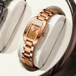Armbanduhren 2024 Binbond N321 Gold Uhr Frauen Uhren Damen Kreative Stahl Damen Armband Weibliche Wasserdichte Uhr Relogio