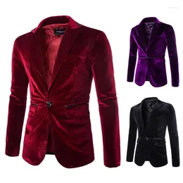 Abiti da uomo Slim Blazer maschile Abito casual Tinta unita Cappotto in velluto a coste Giacca da ballo in discoteca Party Blazer