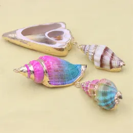 Charms Trend Mode 5 Teile/paket Natürliche Große Mix Farbe Sea Conch Shell Perlen Machen Für Anhänger Halskette Armband Schmuck DIY accessries