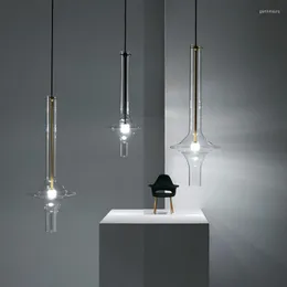 Lustres Lampe en verre moderne minimaliste chambre table à manger lumière nordique luxe ménage suspendu lustre éclairage intérieur