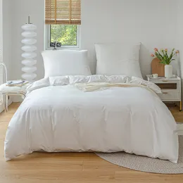 Bettwäsche-Sets, 3-teiliges Daunen-Bettbezug-Set aus reiner Baumwolle, 100 % hochwertiger, hautfreundlicher, verdickter Stoff, einfarbig, Doppelbett 231121