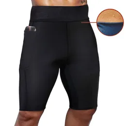 Yoga erkekler egzersiz sauna sıcak ter termo şort vücut şekillendirici neopren atletik yoga pantolon spor salonu karın zayıflama