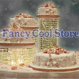 Bakeware Tools 3st / Lot Luxury Crystal Acrylic Wedding Cake Stand Tray / Pastry Egg Tarts Dish Party Birthday Decor