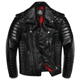メンズレザーフェイクシープスキン本物のジャケット斜めのジッパーファッションモットサイクルスリムジャケットソフトスプリングとオートゥム衣料ショートコート231120